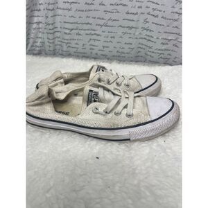 Converse All Star White Woven‎ Slip On Sneakers size 8 bin 1